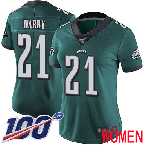 Women Philadelphia Eagles #21 Ronald Darby Midnight Green Team Color Vapor Untouchable NFL Jersey Limited 100th->women nfl jersey->Women Jersey
